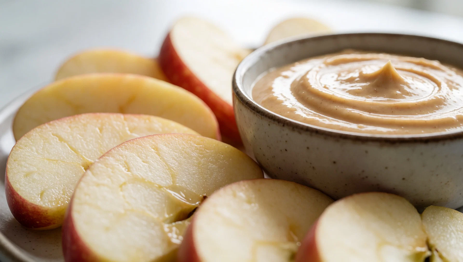 Apple Slices with Peanut Butter Yogurt Dip