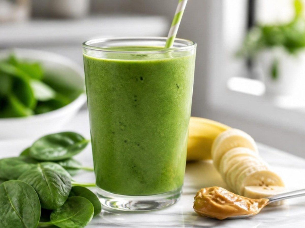 Green Protein Smoothie with Spinach and Banana