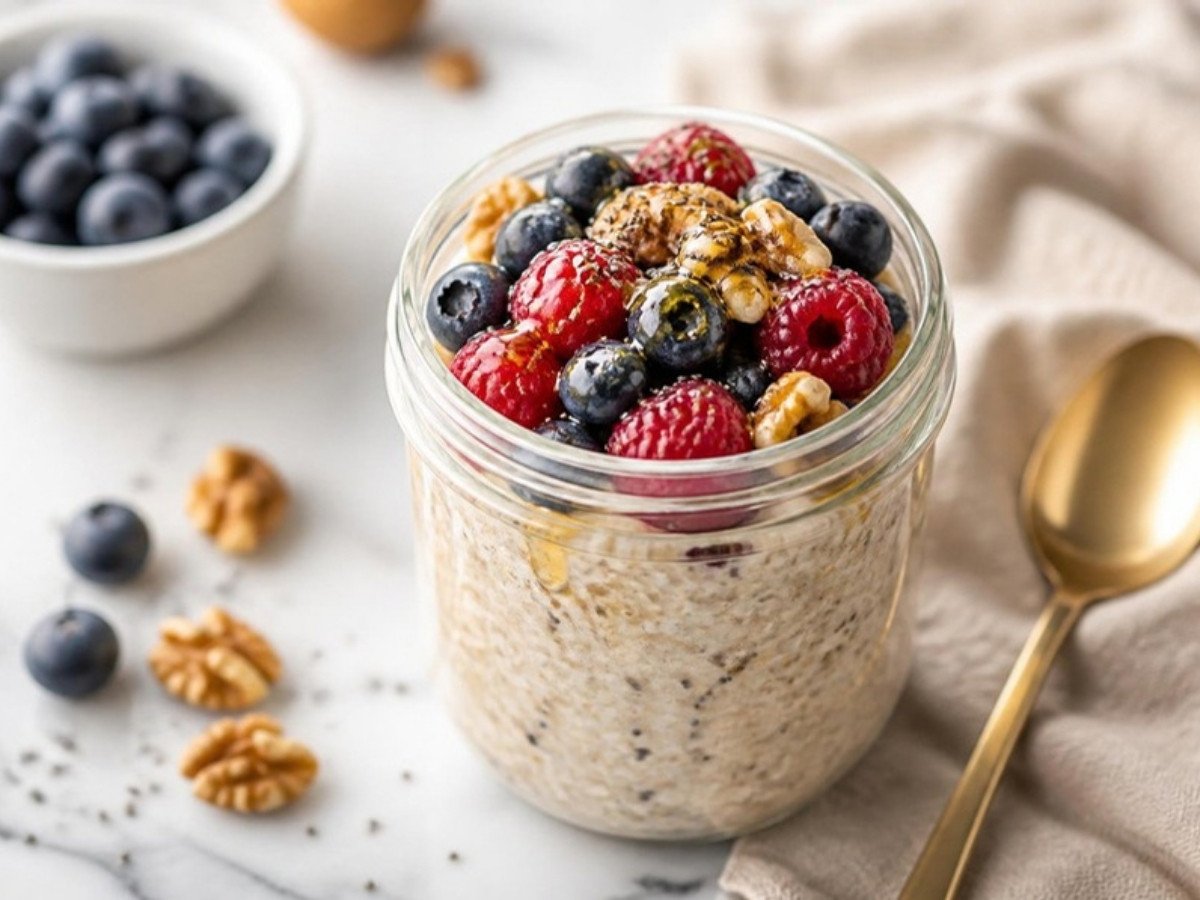 Overnight Oats with Berries and Chia (5-Minute Make-Ahead Breakfast)