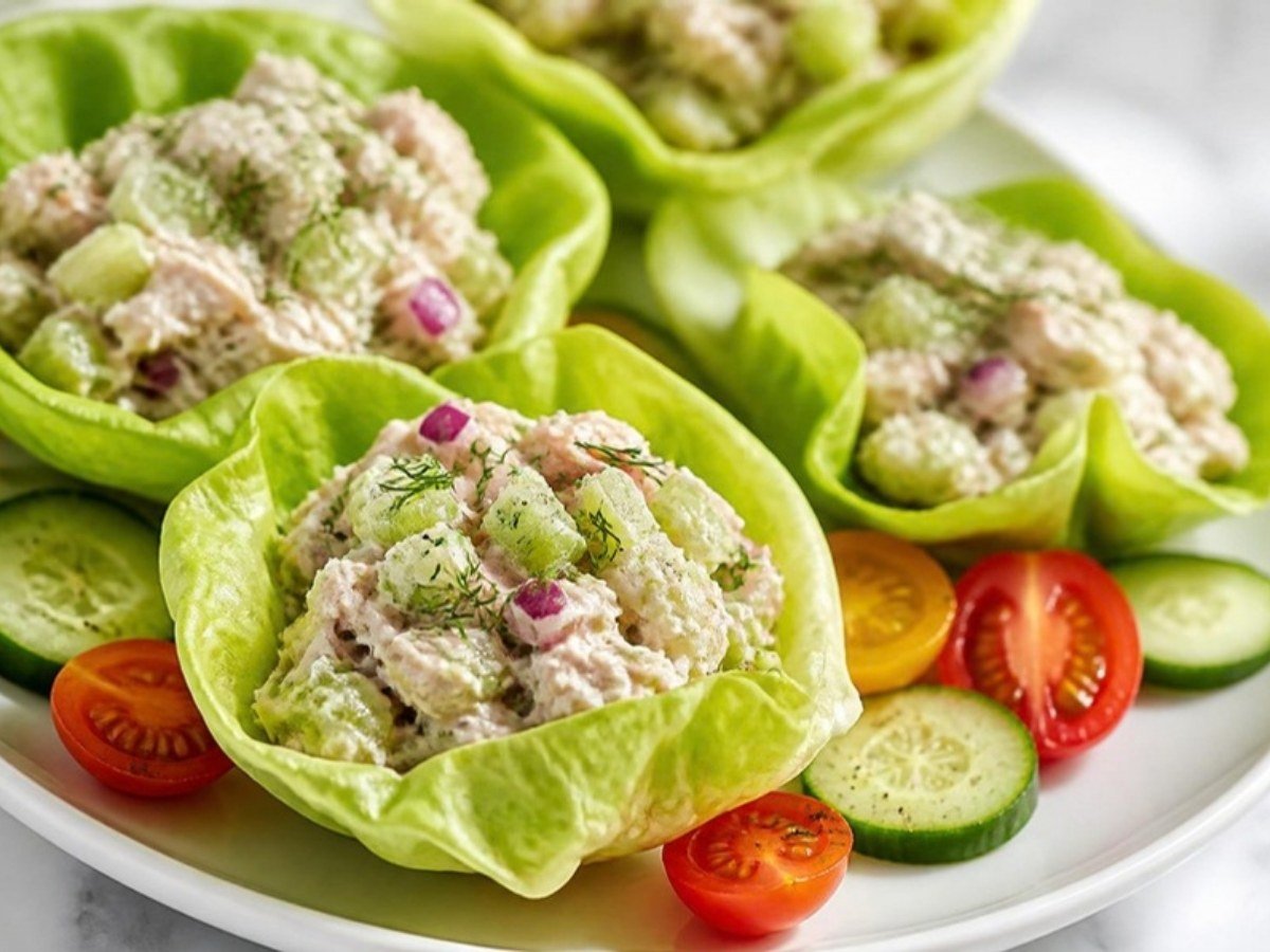 Tuna Salad Lettuce Wraps (Low-Carb Lunch)